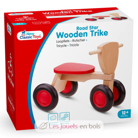 Wooden Trike Road Star Red NCT11420 New Classic Toys 3