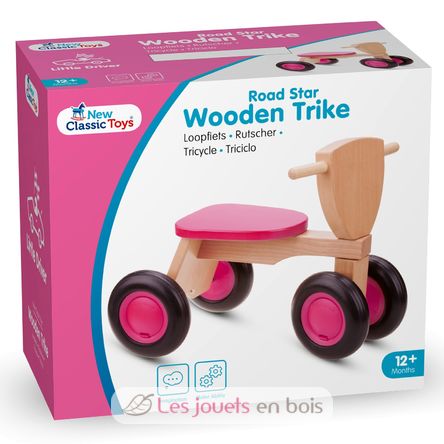 Wooden Trike Road Star Pink NCT11422 New Classic Toys 2