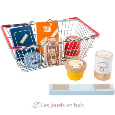 Groceries set in a shopping basket Fresh LE11443 Small foot company 1