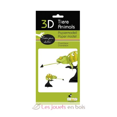 3D Paper model - Green Chameleon FR-11613 Fridolin 3