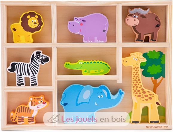 Wooden safari animals in box NCT11851 New Classic Toys 4