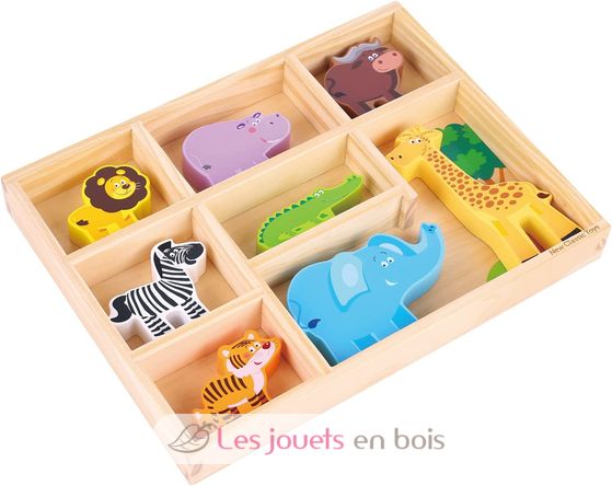 Wooden safari animals in box NCT11851 New Classic Toys 5