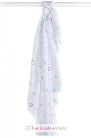 Maxi muslin wrap - Aqua circles LLJ-121-000-006 Lulujo 2