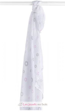 Maxi muslin wrap - Pink circles LLJ-121-000-007 Lulujo 2