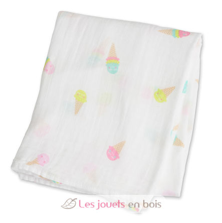 Cotton muslin swaddle - Ice cream LLJ-121-000-025 Lulujo 1