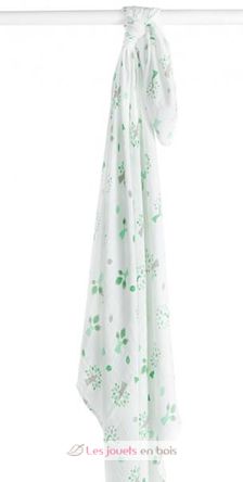 bamboo muslin swaddle - Green tree LLJ-121-005-002 Lulujo 2