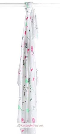 bamboo muslin swaddle - Pink kite LLJ-121-005-004 Lulujo 2