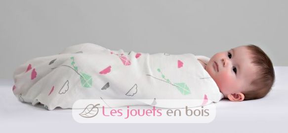 bamboo muslin swaddle - Pink kite LLJ-121-005-004 Lulujo 3