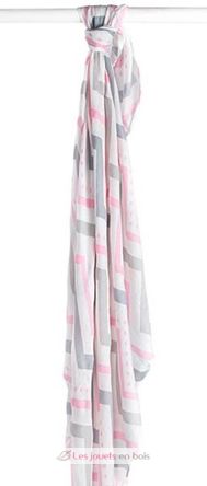 bamboo muslin swaddle - Pink Chevron LLJ-121-005-006 Lulujo 2