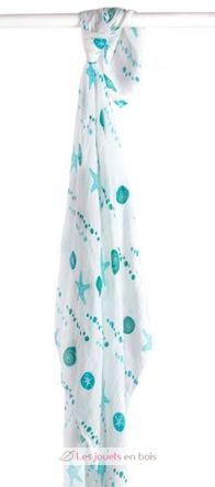 bamboo muslin swaddle - Seaside LLJ-121-005-007 Lulujo 2