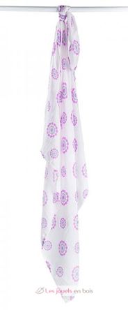 bamboo muslin swaddle - Medallion lavender LLJ-121-005-008 Lulujo 2