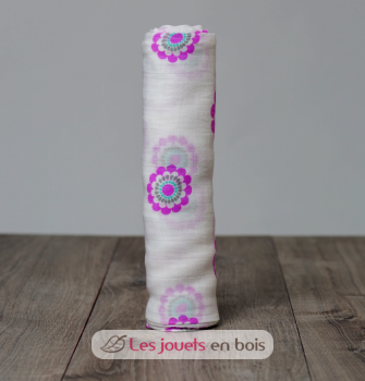 bamboo muslin swaddle - Medallion lavender LLJ-121-005-008 Lulujo 3