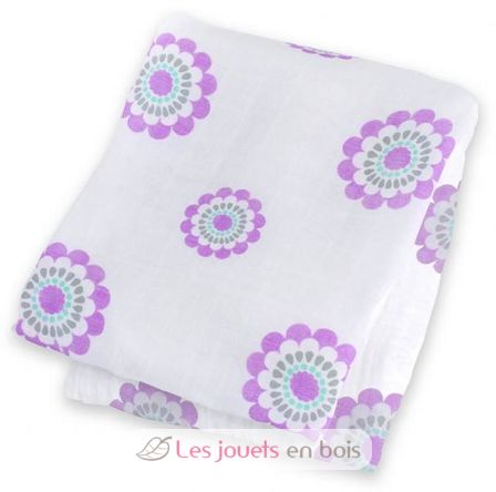 bamboo muslin swaddle - Medallion lavender LLJ-121-005-008 Lulujo 1