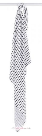 bamboo muslin swaddle - Black Messy Stripe LLJ-121-005-009 Lulujo 3