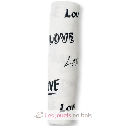 bamboo muslin swaddle - Love LLJ-121-005-014 Lulujo 2