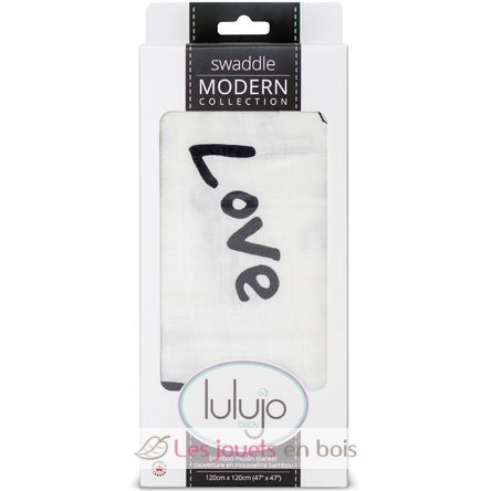 bamboo muslin swaddle - Love LLJ-121-005-014 Lulujo 3