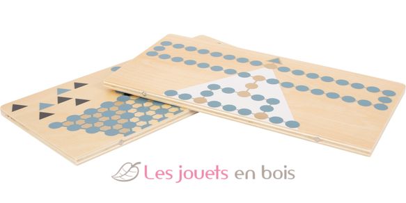 Jeu 2-en-1 Halma et Barricade en bois