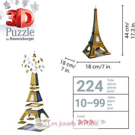 Eiffel Tower 3D Puzzle 216 pcs RAV12556 Ravensburger 3