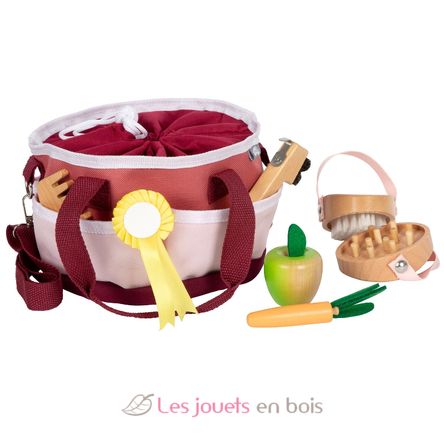 Horse care set with bag red LE12705 Small Foot company 1