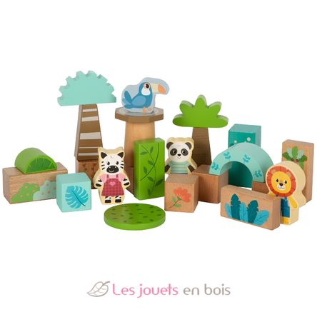 Wooden Building Blocks Jungle Friends LE12768 Small Foot company 2