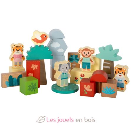Wooden Building Blocks Jungle Friends LE12768 Small Foot company 3
