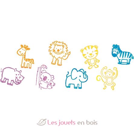Stamps wild animals with pigment stamp pad GO15499 Goki 3