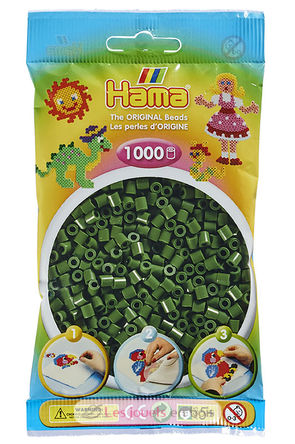 Bag of 1000 plastic beads Midi forest green HAMA-207-102 Hama 1