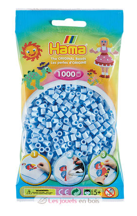 Bag of 1000 plastic beads Midi ice blue HAMA-207-97 Hama 1