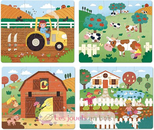 4 progressive puzzles Farm V2632 Vilac 2