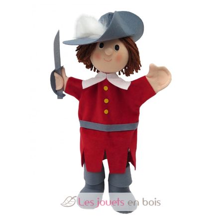 Red musketeer hand puppet 34 cm MU26676C Moravská ústredna Brno 1