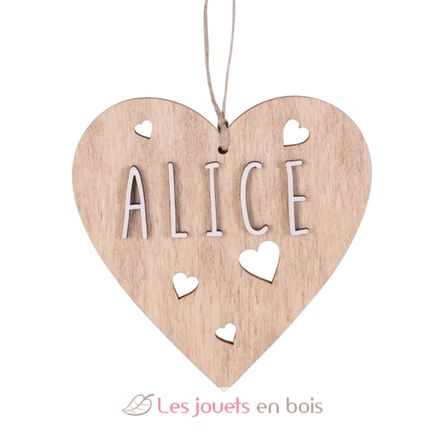 Customizable Heart Christmas Decoration natural wood VI-CR10 Vintiun 1