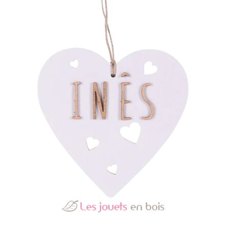 Customizable Heart Christmas Decoration white wood VI-CR11 Vintiun 1