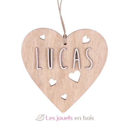 Customizable Heart Christmas Decoration natural wood VI-CR10 Vintiun 3