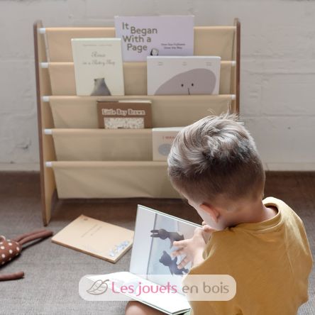 Beige recycled fabric book rack EFK-107-016-019 3 Sprouts 3
