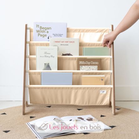 Beige recycled fabric book rack EFK-107-016-019 3 Sprouts 8