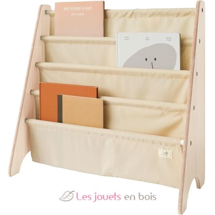 Beige recycled fabric book rack EFK-107-016-019 3 Sprouts 2