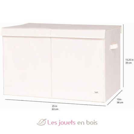 Cream recycled fabric toy chest EFK-107-001-020 3 Sprouts 3
