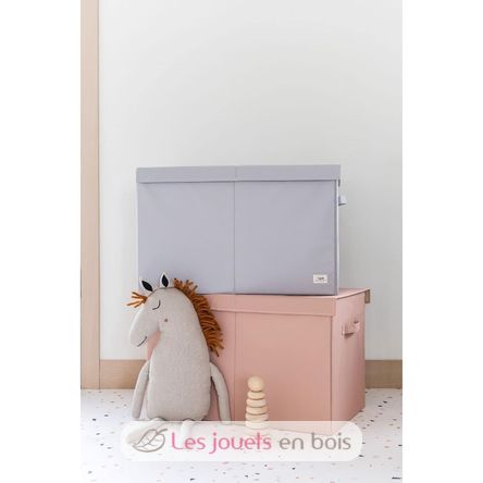 Light gray recycled fabric toy chest EFK-107-001-022 3 Sprouts 4