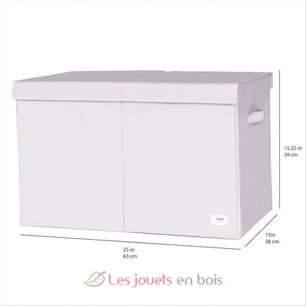Light gray recycled fabric toy chest EFK-107-001-022 3 Sprouts 3