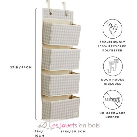 Beige gingham hanging wall organizer EFK-107-015-007 3 Sprouts 3