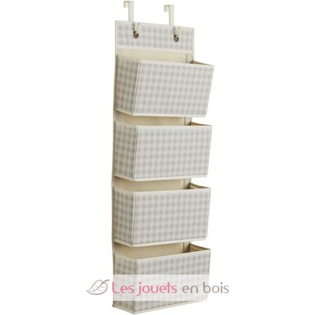 Beige gingham hanging wall organizer EFK-107-015-007 3 Sprouts 1