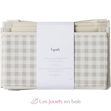 Beige gingham hanging wall organizer EFK-107-015-007 3 Sprouts 5