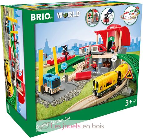 BRIO ® WORLD Circuit de train gare centrale bois 33989