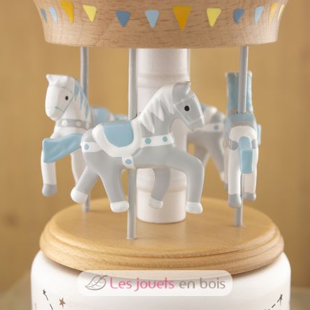 Musical Box Horse Carousel blue white UL4128 Ulysse 5