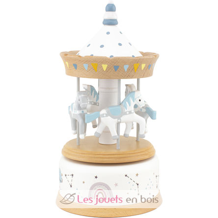 Musical Box Horse Carousel blue white UL4128 Ulysse 1