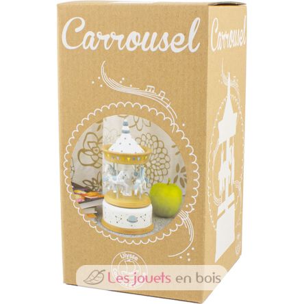 Musical Box Horse Carousel blue white UL4128 Ulysse 3
