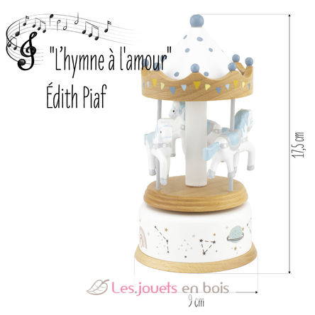 Little Musical Box Horse Carousel blue white UL4129 Ulysse 3
