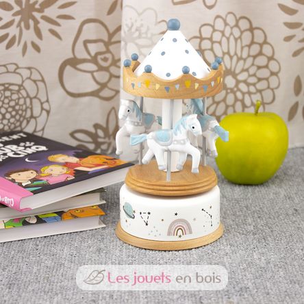 Little Musical Box Horse Carousel blue white UL4129 Ulysse 7