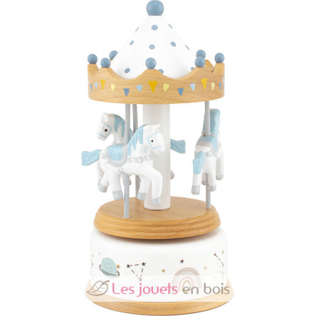 Little Musical Box Horse Carousel blue white UL4129 Ulysse 5