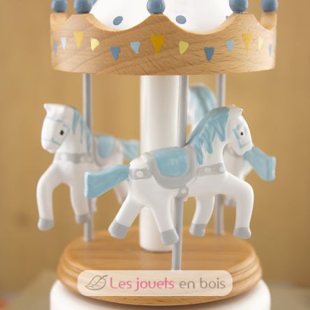 Little Musical Box Horse Carousel blue white UL4129 Ulysse 8
